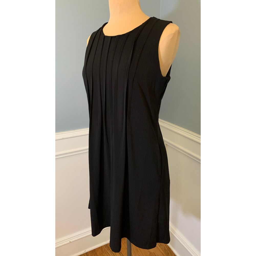Calvin Klein Dress Womens 6 Sleeveless Sheath Pleated Lined Modest Academia
